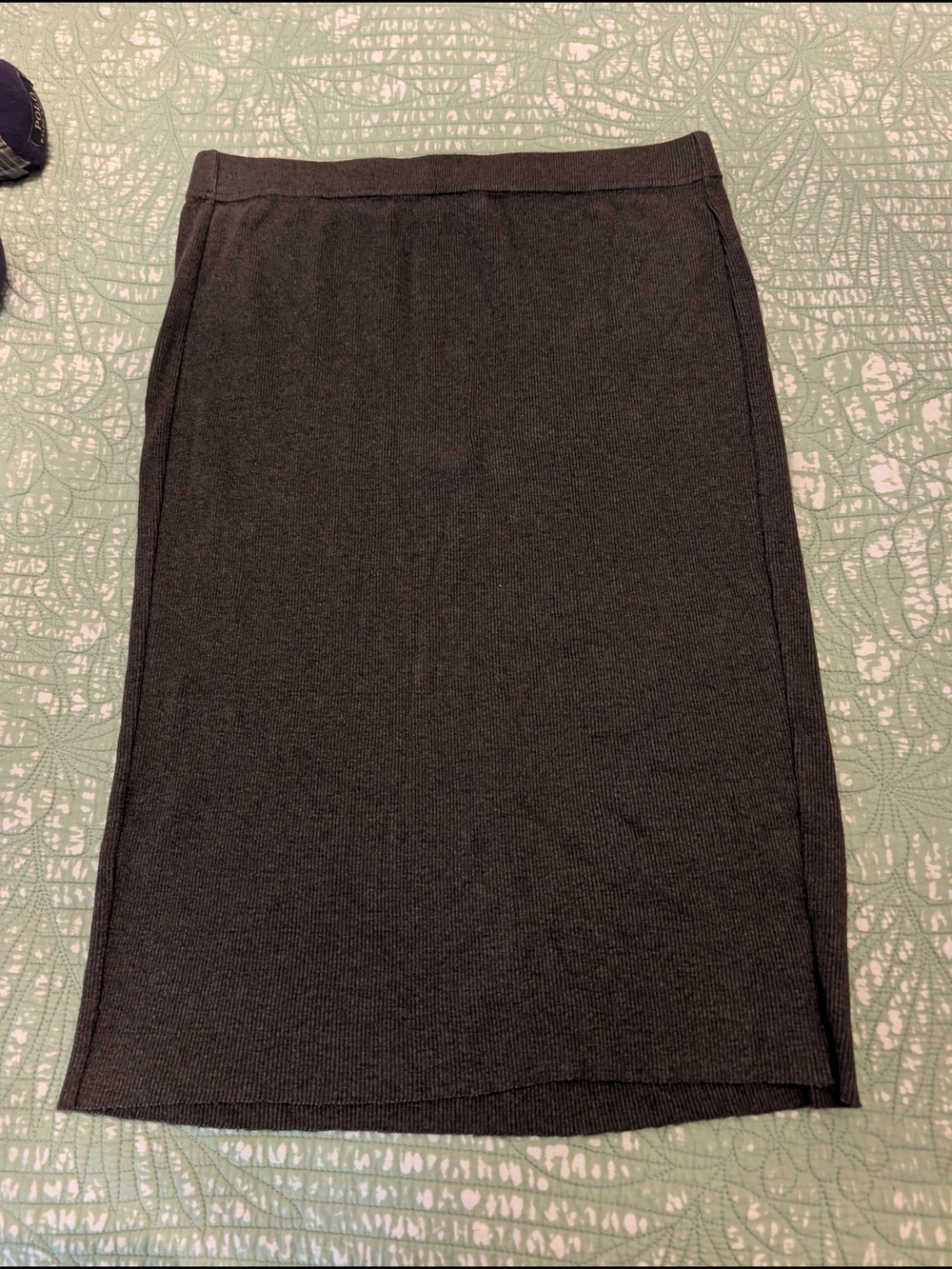 Talula Green Ribbed Pencil Skirt